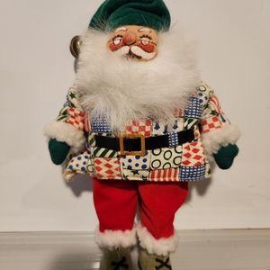 Vintage handmade Santa Claus hand painted face.